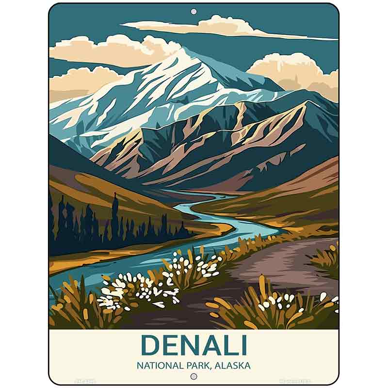 Denali Alaska Metal Novelty Parking Sign P-4499