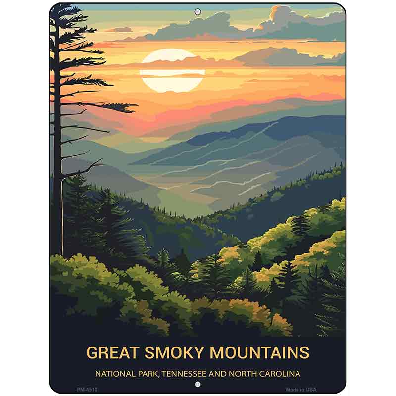 Great Smoky Mountains Metal Novelty Parking Sign P-4510