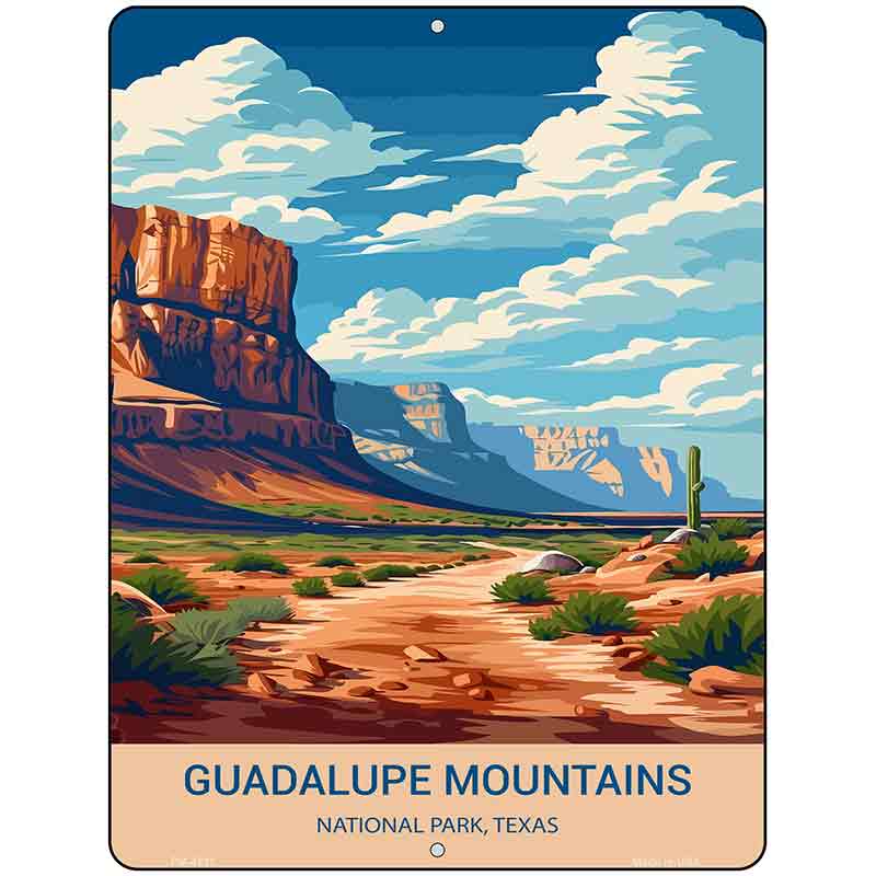 Guadalupe Mountains Texas Metal Novelty Parking Sign P-4511