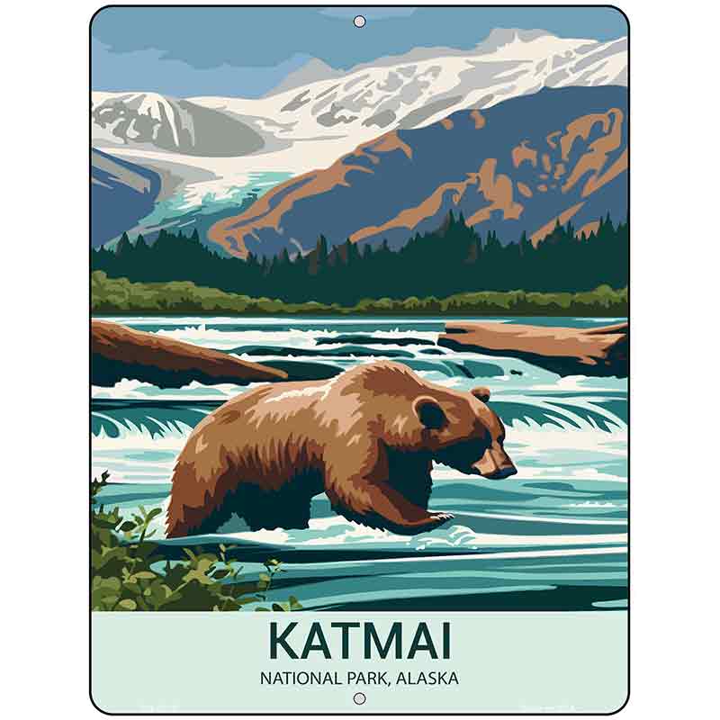 Katmai Alaska Metal Novelty Parking Sign P-4518