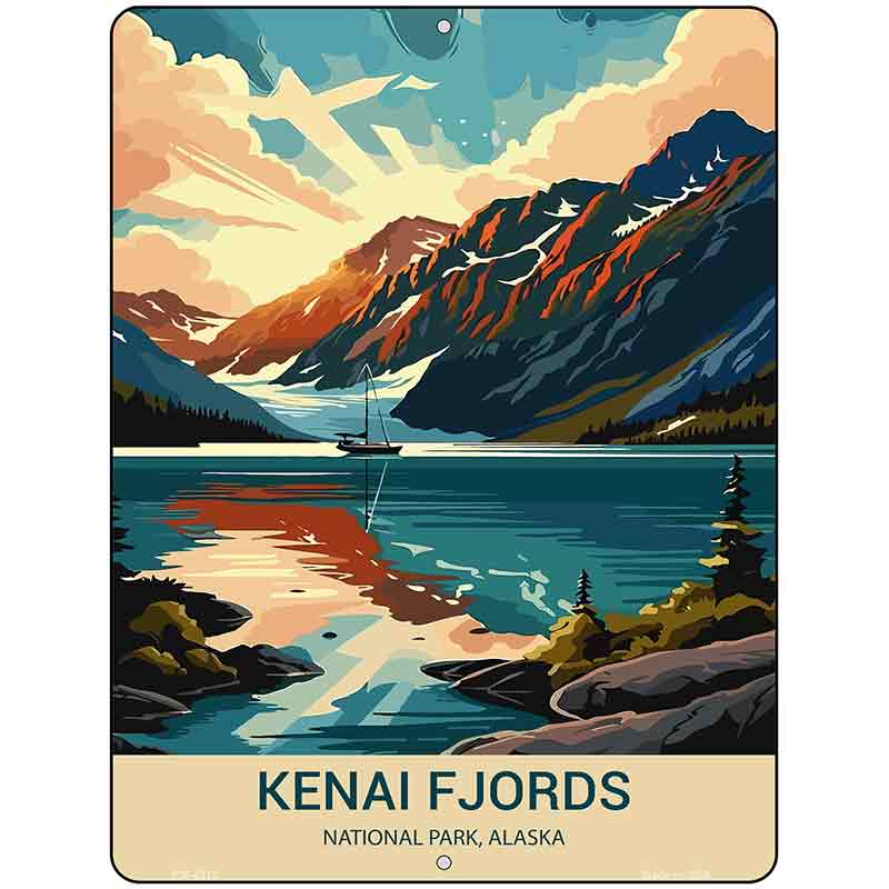 Kenai Fjords Alaska Metal Novelty Parking Sign P-4519