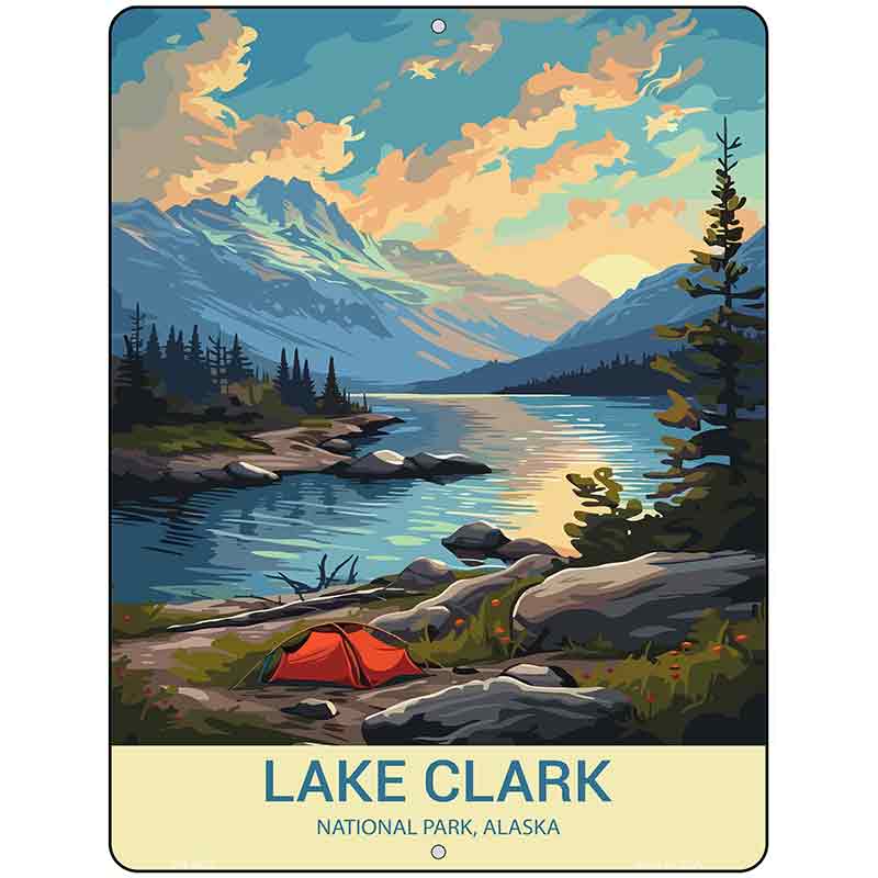 Lake Clark Alaska Metal Novelty Parking Sign P-4522