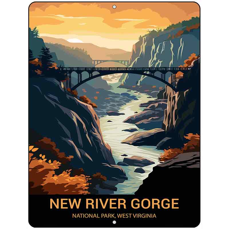 New River Gorge West Virginia Metal Novelty Parking Sign P-4527
