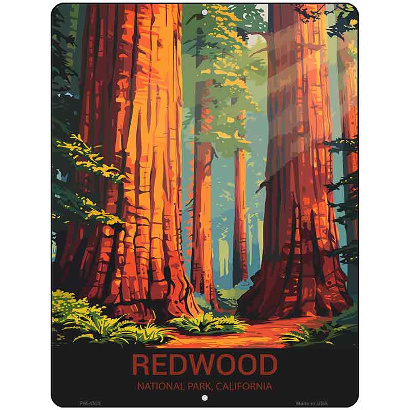 Redwood California Metal Novelty Parking Sign P-4535