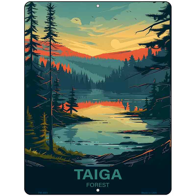 Taiga Forest Metal Novelty Parking Sign P-4561
