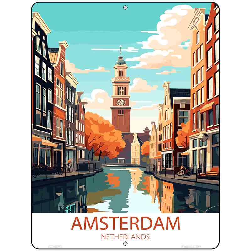 Amsterdam Netherlands Metal Novelty Parking Sign P-4568