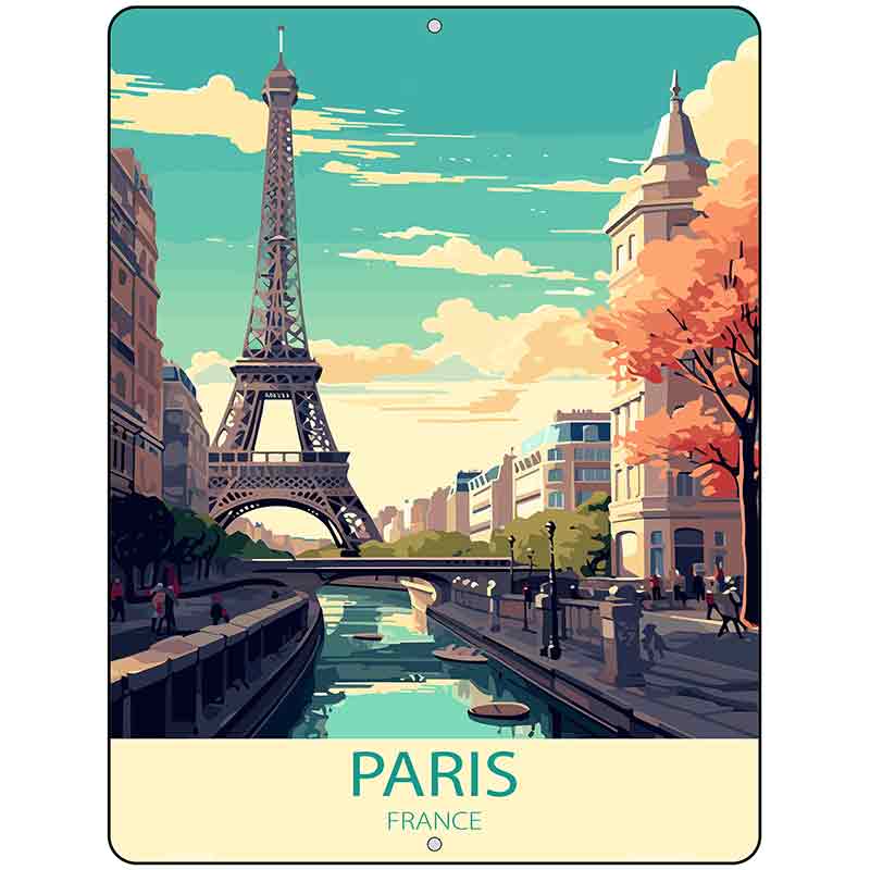 Paris France Metal Novelty Parking Sign P-4589