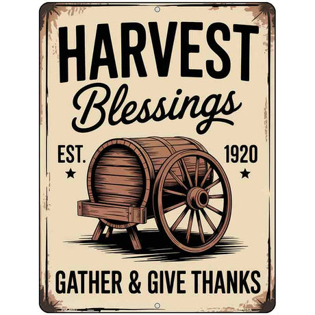 Harvest Blessings Metal Novelty Parking Sign P-4607