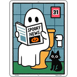 Ghost on Toilet Metal Novelty Parking Sign P-4623