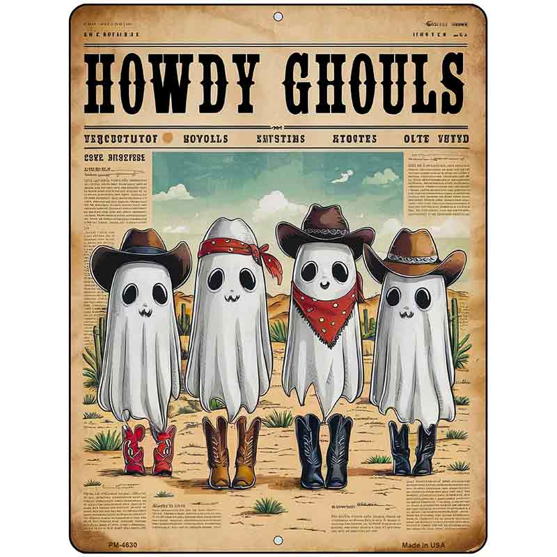 Howdy Ghouls Metal Novelty Parking Sign P-4630