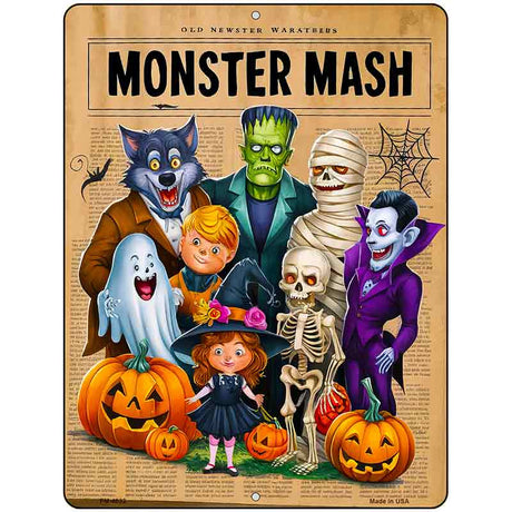 Monster Mash Metal Novelty Parking Sign P-4632