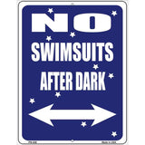 No Swimsuits After Dark Metal Novelty Parking Sign 4.5" x 6" (PM)