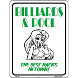 Billiards & Pool Metal Novelty Parking Sign 4.5" x 6" (PM)