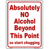 No Alcohol Beyond This Point Metal Novelty Parking Sign 4.5" x 6" (PM)