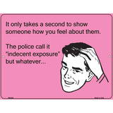 It only takes a second to show someone how you feel E-Card Metal Novelty Parking Sign 4.5" x 6" (PM)