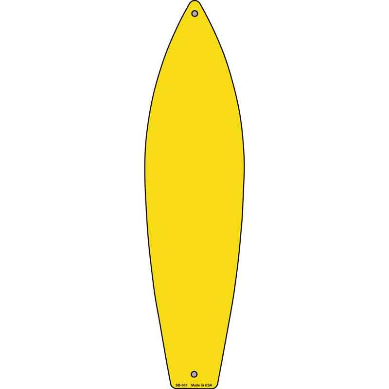 Yellow Solid Dye Sublimation Blank Novelty Metal Surfboard Sign 17" x 4.5" (SB)