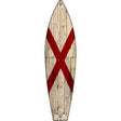 Alabama State Flag Novelty Metal Surfboard Sign 17" x 4.5" (SB)