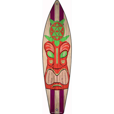 Tiki Turtle Novelty Metal Surfboard Sign 17" x 4.5" (SB)
