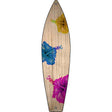 Colored Hawaiian Flowers Novelty Metal Surfboard Sign 23" x 5.75" Sign (LSB)