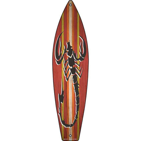 Tribal Print Scorpion Novelty Metal Surfboard Sign 17" x 4.5" (SB)