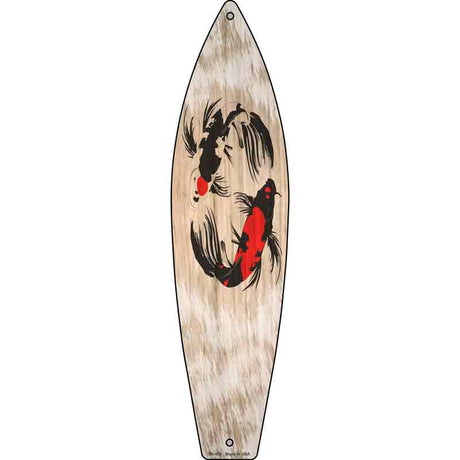 Koi Fish Novelty Metal Surfboard Sign 17" x 4.5" (SB)