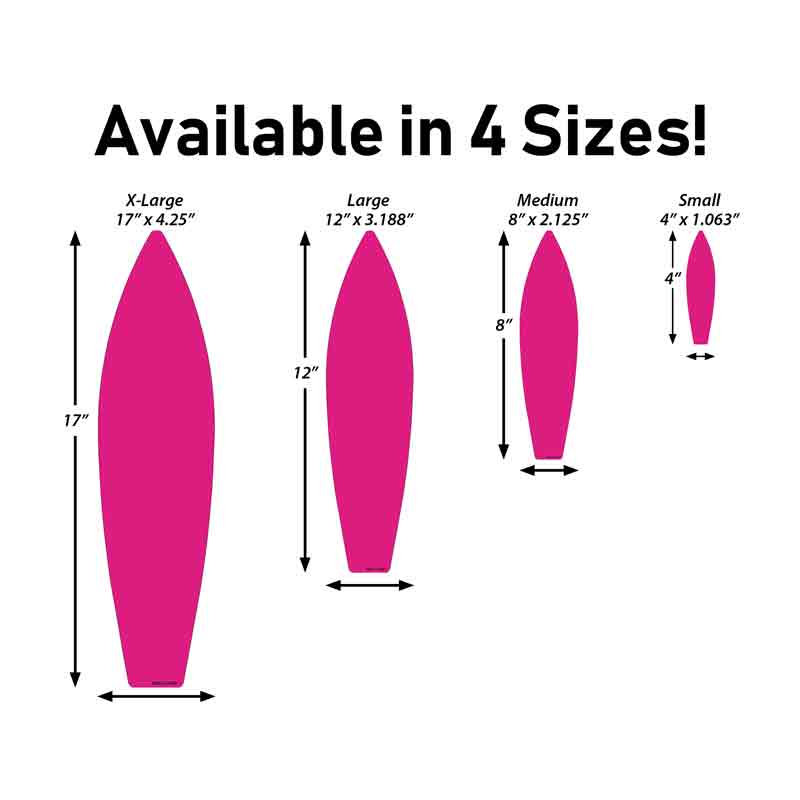 Surfboard Sticker Decal Sizes