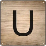 U Letter Tile Novelty Metal Square Sign 12" (SQ)
