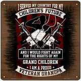 Veteran Grandpa Novelty Metal Square Sign 12" (SQ)