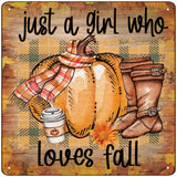 Loves Fall Novelty Metal Square Sign 12" (SQ)