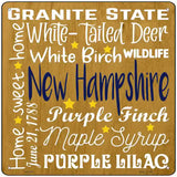New Hampshire Motto Novelty Metal Square Sign 12" (SQ)