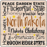 North Dakota Motto Novelty Metal Square Sign 12" (SQ)