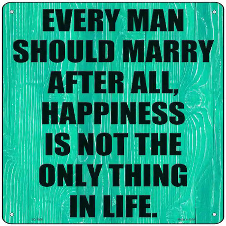 Marry Happiness Novelty Metal Square Sign 12" (SQ)
