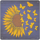 Sunflower Petals Turn To Butterflys Novelty Metal Square Sign 12" (SQ)
