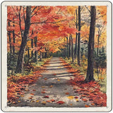 Autumn Path Novelty Metal Square Sign SQ-1671