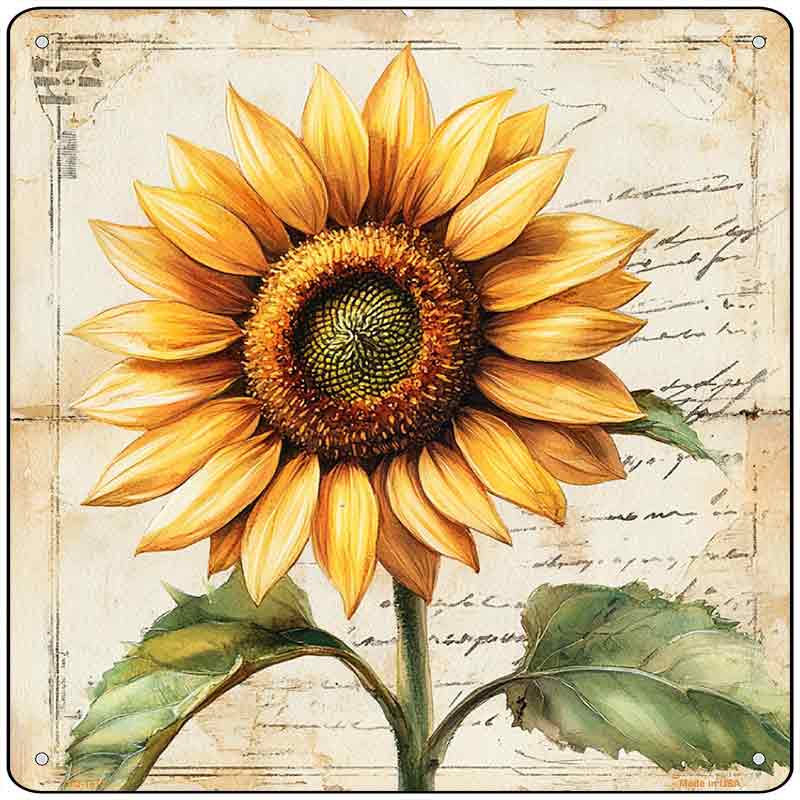 Vintage Sunflower Novelty Metal Square Sign SQ-1672
