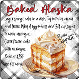 Baked Alaska Recipe Novelty Metal Square Sign SQ-1676