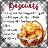 Biscuits Recipe Novelty Metal Square Sign SQ-1678