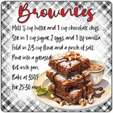 Brownies Recipe Novelty Metal Square Sign SQ-1680