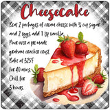 Cheesecake Recipe Novelty Metal Square Sign SQ-1682