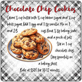 Chocolate Chip Cookies Recipe Novelty Metal Square Sign SQ-1683