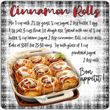 Cinnamon Rolls Recipe Novelty Metal Square Sign SQ-1684