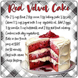 Red Velvet Cake Recipe Novelty Metal Square Sign SQ-1691