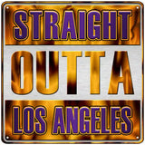 Straight Outta Los Angeles Purple Novelty Metal Square Sign 12" (SQ)