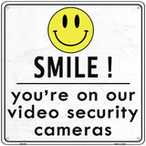 Smile! Youre On Our Security Cameras Novelty Metal Square Sign 12" (SQ)