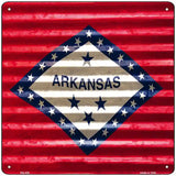 Arkansas Flag Corrugated Effect Novelty Square Sign 12" (SQ)