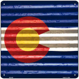 Colorado Flag Corrugated Effect Novelty Square Sign 12" Sign (SQ)