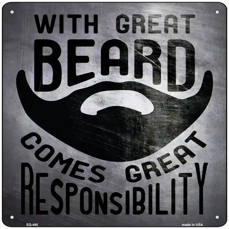 With Great Beard Novelty Square Sign 12" (SQ)