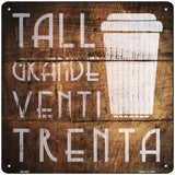 Tall Grande Venti Painted Stencil Novelty Square Sign 12" (SQ)