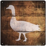 Duck Painted Stencil Novelty Square Sign 12" Sign (SQ)