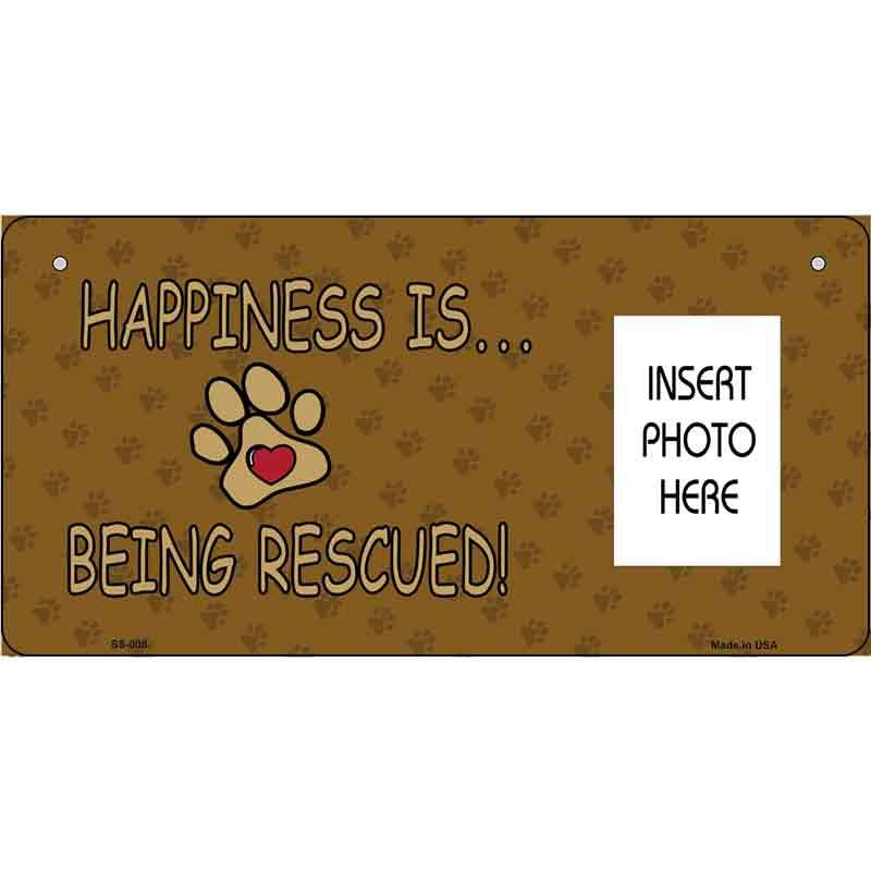 Happiness Rescued With Photo Insert Pocket Metal Novelty Sign SS-006